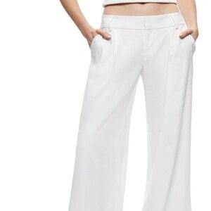 ALICE + OLIVIA ERIC LINEN-BLEND PANT